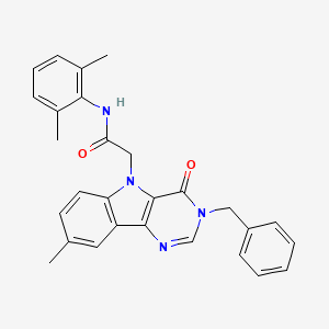 molecular formula C28H26N4O2 B2690320 2-(3-苄基-8-甲基-4-酮-3H-吡嘧啶并[5,4-b]吲哚-5(4H)-基)-N-(2,6-二甲基苯基)乙酰胺 CAS No. 1189876-67-2