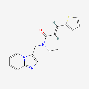 molecular formula C17H17N3OS B2690324 (E)-N-乙基-N-(咪唑并[1,2-a]吡啉-3-基甲基)-3-(噻吩-2-基)丙烯酰胺 CAS No. 1448139-56-7