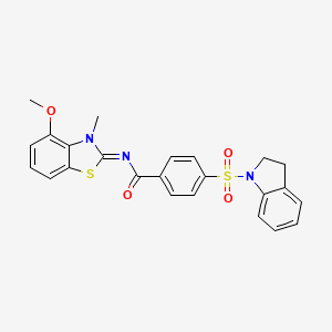 B2690328 (E)-4-(indolin-1-ylsulfonyl)-N-(4-methoxy-3-methylbenzo[d]thiazol-2(3H)-ylidene)benzamide CAS No. 399000-66-9
