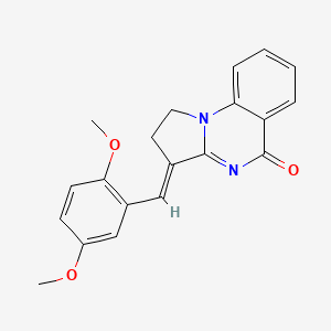molecular formula C20H18N2O3 B2690338 (E)-3-(2,5-dimethoxybenzylidene)-2,3-dihydropyrrolo[1,2-a]quinazolin-5(1H)-one CAS No. 885191-32-2