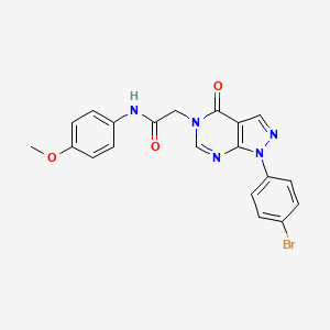 molecular formula C20H16BrN5O3 B2690356 2-[1-(4-bromophenyl)-4-oxo-1H,4H,5H-pyrazolo[3,4-d]pyrimidin-5-yl]-N-(4-methoxyphenyl)acetamide CAS No. 1894995-28-8