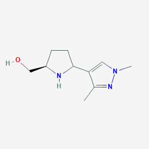 [(2R)-5-(1,3-Dimethylpyrazol-4-yl)pyrrolidin-2-yl]methanol