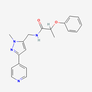 N-[(2-Methyl-5-pyridin-4-ylpyrazol-3-yl)methyl]-2-phenoxypropanamide