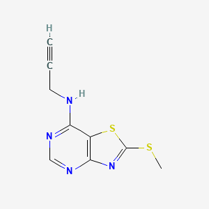 molecular formula C9H8N4S2 B2690359 2-(methylsulfanyl)-N-(prop-2-yn-1-yl)-[1,3]thiazolo[4,5-d]pyrimidin-7-amine CAS No. 1797793-73-7