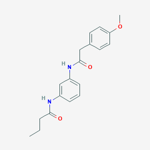 molecular formula C19H22N2O3 B269036 N-(3-{[2-(4-methoxyphenyl)acetyl]amino}phenyl)butanamide 