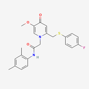 N-(2,4-dimethylphenyl)-2-(2-(((4-fluorophenyl)thio)methyl)-5-methoxy-4-oxopyridin-1(4H)-yl)acetamide