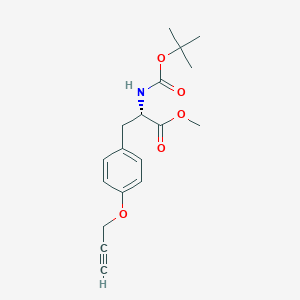 molecular formula C18H23NO5 B2690374 Methyl (S)-2-((tert-butoxycarbonyl)amino)-3-(4-(prop-2-yn-1-yloxy)phenyl)propanoate CAS No. 949894-57-9