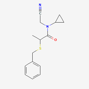 2-(benzylsulfanyl)-N-(cyanomethyl)-N-cyclopropylpropanamide