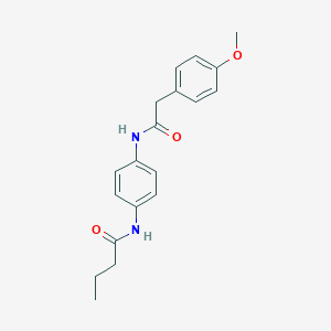 molecular formula C19H22N2O3 B269038 N-(4-{[2-(4-methoxyphenyl)acetyl]amino}phenyl)butanamide 