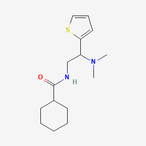 molecular formula C15H24N2OS B2690385 N-(2-(dimethylamino)-2-(thiophen-2-yl)ethyl)cyclohexanecarboxamide CAS No. 941964-24-5