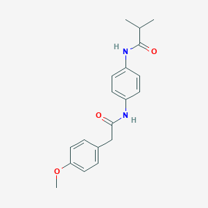 molecular formula C19H22N2O3 B269039 N-(4-{[(4-methoxyphenyl)acetyl]amino}phenyl)-2-methylpropanamide 