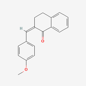 molecular formula C18H16O2 B2690393 2-[(4-Methoxyphenyl)methylidene]-1,2,3,4-tetrahydronaphthalen-1-one CAS No. 59082-39-2