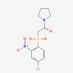 molecular formula C12H13ClN2O5S B2690409 1-{[(4-Chloro-2-nitrophenyl)sulfonyl]acetyl}pyrrolidine CAS No. 1989757-88-1