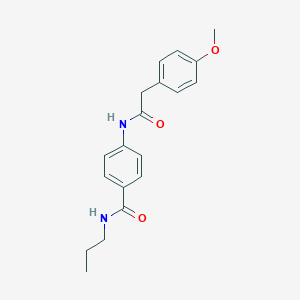 molecular formula C19H22N2O3 B269041 4-{[(4-methoxyphenyl)acetyl]amino}-N-propylbenzamide 