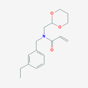 molecular formula C17H23NO3 B2690414 N-(1,3-Dioxan-2-ylmethyl)-N-[(3-ethylphenyl)methyl]prop-2-enamide CAS No. 2411279-12-2