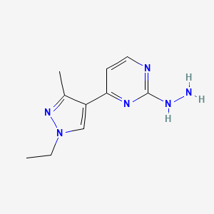 4-(1-ethyl-3-methyl-1H-pyrazol-4-yl)-2-hydrazinylpyrimidine