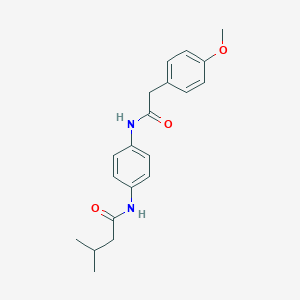 molecular formula C20H24N2O3 B269043 N-(4-{[(4-methoxyphenyl)acetyl]amino}phenyl)-3-methylbutanamide 