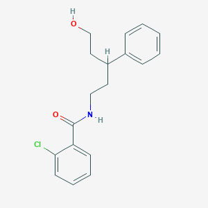 2-chloro-N-(5-hydroxy-3-phenylpentyl)benzamide