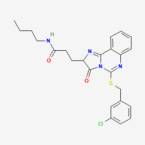 molecular formula C24H25ClN4O2S B2690439 N-butyl-3-[5-[(3-chlorophenyl)methylsulfanyl]-3-oxo-2H-imidazo[1,2-c]quinazolin-2-yl]propanamide CAS No. 1042719-66-3