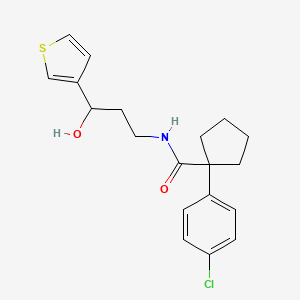 1-(4-chlorophenyl)-N-(3-hydroxy-3-(thiophen-3-yl)propyl)cyclopentanecarboxamide