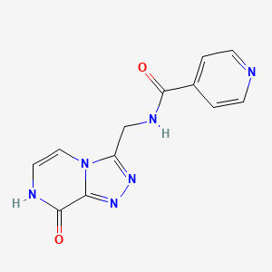 molecular formula C12H10N6O2 B2690444 N-((8-羟基-[1,2,4]三唑并[4,3-a]吡嗪-3-基)甲基)异烟酰胺 CAS No. 2034280-81-2