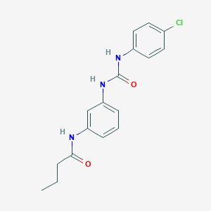 molecular formula C17H18ClN3O2 B269045 N-(3-{[(4-chloroanilino)carbonyl]amino}phenyl)butanamide 