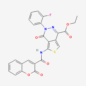 ethyl 3-(2-fluorophenyl)-4-oxo-5-(2-oxo-2H-chromene-3-carboxamido)-3,4-dihydrothieno[3,4-d]pyridazine-1-carboxylate