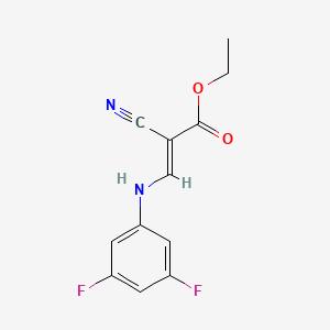 molecular formula C12H10F2N2O2 B2690455 (E)-ethyl 2-cyano-3-(3,5-difluorophenylamino)acrylate CAS No. 541505-10-6