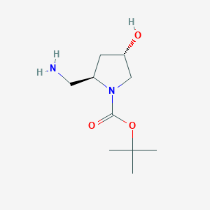 molecular formula C10H20N2O3 B2690462 tert-Butyl (2R,4S)-2-(aminomethyl)-4-hydroxypyrrolidine-1-carboxylate CAS No. 1932437-94-9