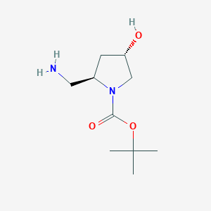 molecular formula C10H20N2O3 B2690462 叔丁基(2R,4S)-2-(氨基甲基)-4-羟基吡咯啉-1-甲酸酯 CAS No. 1932437-94-9