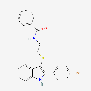 N-[2-[[2-(4-bromophenyl)-1H-indol-3-yl]sulfanyl]ethyl]benzamide