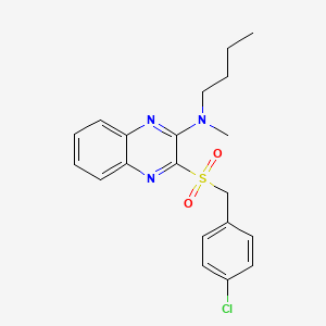 molecular formula C20H22ClN3O2S B2690465 N-butyl-3-((4-chlorobenzyl)sulfonyl)-N-methylquinoxalin-2-amine CAS No. 1105213-63-5