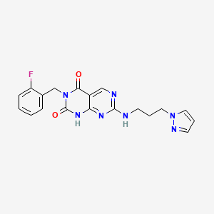3-(2-fluorobenzyl)-7-{[3-(1H-pyrazol-1-yl)propyl]amino}pyrimido[4,5-d]pyrimidine-2,4(1H,3H)-dione