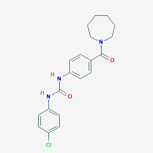 molecular formula C20H22ClN3O2 B269047 N-[4-(1-azepanylcarbonyl)phenyl]-N'-(4-chlorophenyl)urea 
