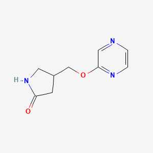 molecular formula C9H11N3O2 B2690479 4-[(吡嗪-2-氧基)甲基]吡咯烷-2-酮 CAS No. 2167895-74-9