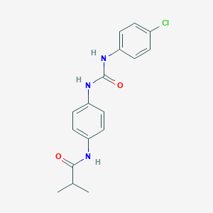 molecular formula C17H18ClN3O2 B269048 N-(4-{[(4-chloroanilino)carbonyl]amino}phenyl)-2-methylpropanamide 