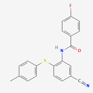 N-{5-cyano-2-[(4-methylphenyl)sulfanyl]phenyl}-4-fluorobenzenecarboxamide
