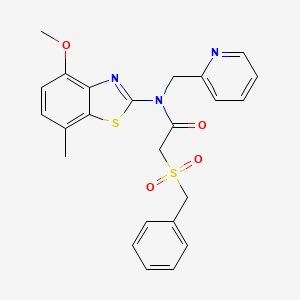 2-(benzylsulfonyl)-N-(4-methoxy-7-methylbenzo[d]thiazol-2-yl)-N-(pyridin-2-ylmethyl)acetamide