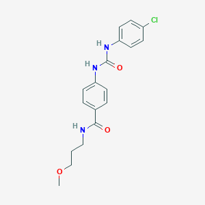 molecular formula C18H20ClN3O3 B269050 4-{[(4-chloroanilino)carbonyl]amino}-N-(3-methoxypropyl)benzamide 