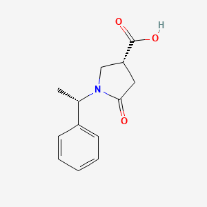 molecular formula C13H15NO3 B2690503 (3R)-5-oxo-1-[(1S)-1-phenylethyl]pyrrolidine-3-carboxylic acid CAS No. 146348-15-4