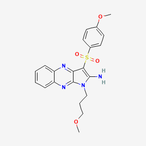 molecular formula C21H22N4O4S B2690509 3-((4-methoxyphenyl)sulfonyl)-1-(3-methoxypropyl)-1H-pyrrolo[2,3-b]quinoxalin-2-amine CAS No. 847376-00-5