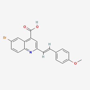 molecular formula C19H14BrNO3 B2690524 6-Bromo-2-[2-(4-methoxyphenyl)ethenyl]quinoline-4-carboxylic acid CAS No. 1421636-31-8