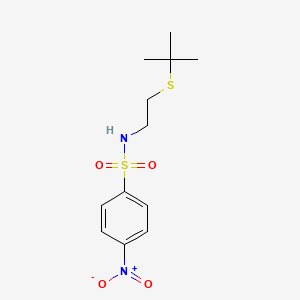 molecular formula C12H18N2O4S2 B2690530 N-[2-(叔丁基硫代基)乙基]-4-硝基苯磺酰胺 CAS No. 713104-98-4
