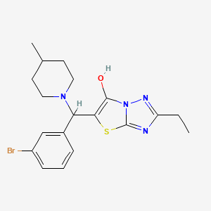 molecular formula C19H23BrN4OS B2690533 5-((3-Bromophenyl)(4-methylpiperidin-1-yl)methyl)-2-ethylthiazolo[3,2-b][1,2,4]triazol-6-ol CAS No. 898361-81-4