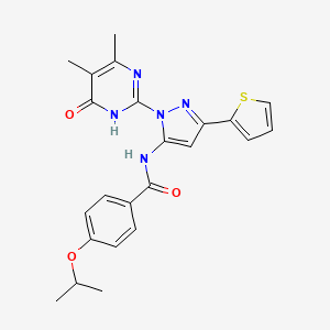 N-(1-(4,5-dimethyl-6-oxo-1,6-dihydropyrimidin-2-yl)-3-(thiophen-2-yl)-1H-pyrazol-5-yl)-4-isopropoxybenzamide