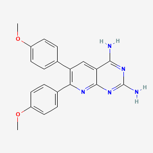 molecular formula C21H19N5O2 B2690540 6,7-Bis(4-methoxyphenyl)pyrido[2,3-d]pyrimidine-2,4-diamine CAS No. 685107-51-1