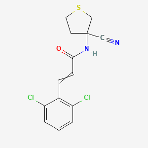 molecular formula C14H12Cl2N2OS B2690545 N-(3-cyanothiolan-3-yl)-3-(2,6-dichlorophenyl)prop-2-enamide CAS No. 1424626-41-4