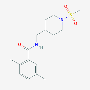 molecular formula C16H24N2O3S B2690551 2,5-二甲基-N-((1-(甲磺酰基)哌嗪-4-基)甲基)苯甲酰胺 CAS No. 1235094-78-6