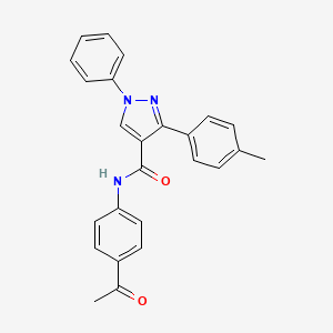 molecular formula C25H21N3O2 B2690556 N-(4-乙酰基苯基)-3-(4-甲基苯基)-1-苯基吡唑-4-基甲酰胺 CAS No. 380910-22-5