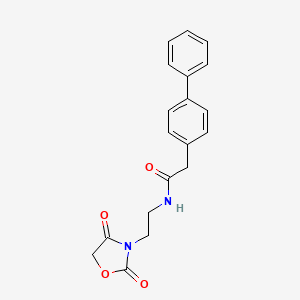 molecular formula C19H18N2O4 B2690567 2-([1,1'-联苯]-4-基)-N-(2-(2,4-二氧代噁唑啉-3-基)乙基)乙酰胺 CAS No. 2034339-03-0